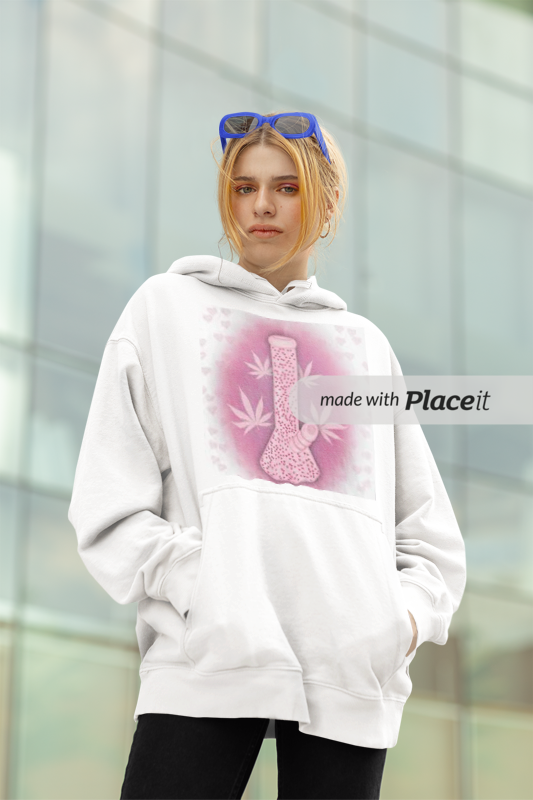 pink bong basic adult hoodie