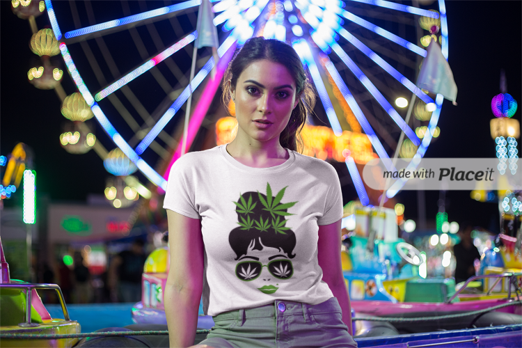 marij leaf in sunglasses crop tee